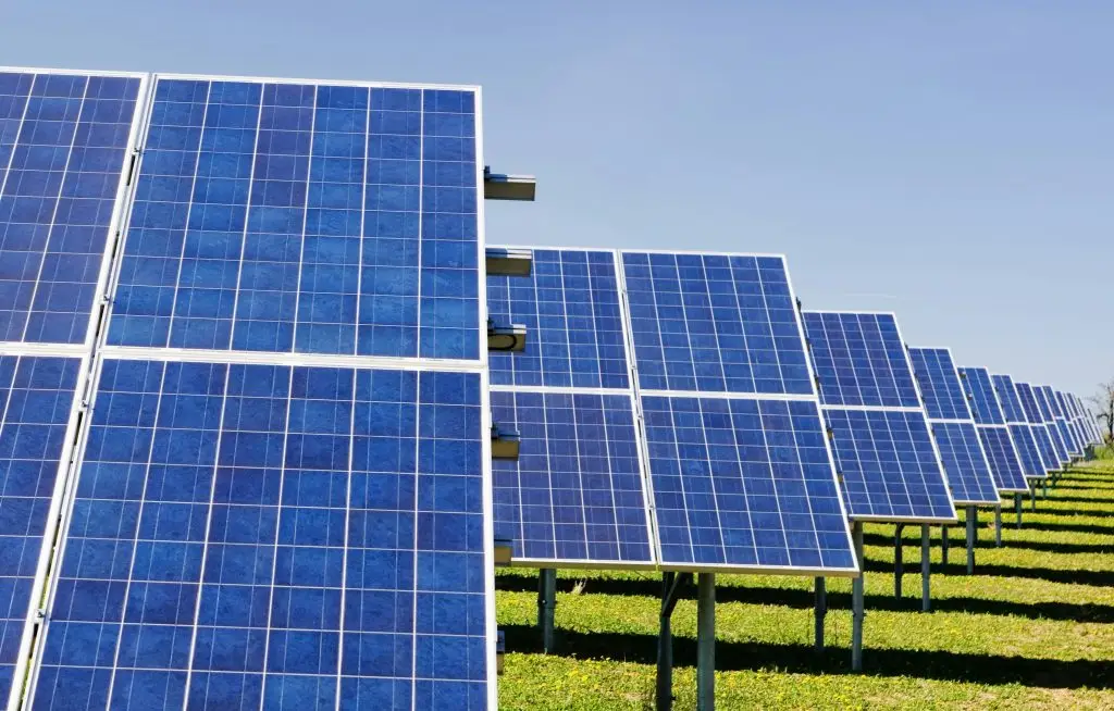 image of solar panels on a field